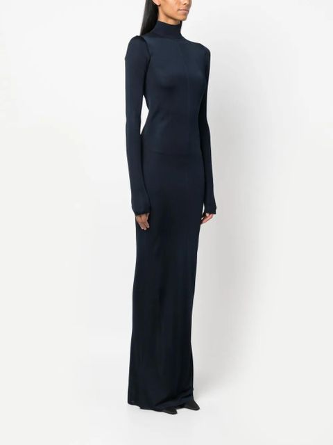 Saint Laurent knit long-sleeve maxi dress - Blue