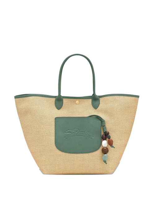 Longchamp Le Pilage woven straw tote bag - OREGANO - zdjęcie produktu nr 1
