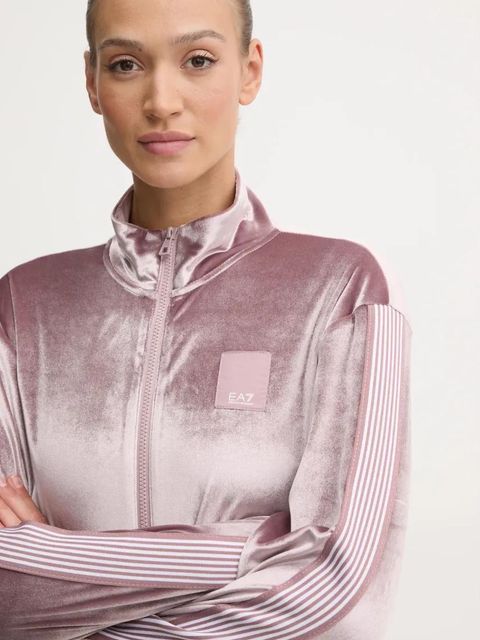 EA7 Emporio Armani dres welurowy kolor fioletowy TJZDZ.6DTV64