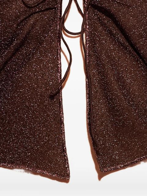 Oséree tie-detail collared top - Brown