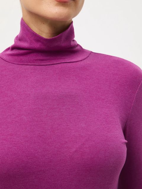 Medicine longsleeve z wełną kolor fioletowy z golfem