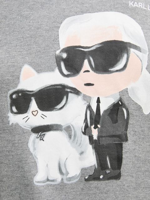 Karl Lagerfeld t-shirt bawełniany IKON damski kolor szary A3W17077