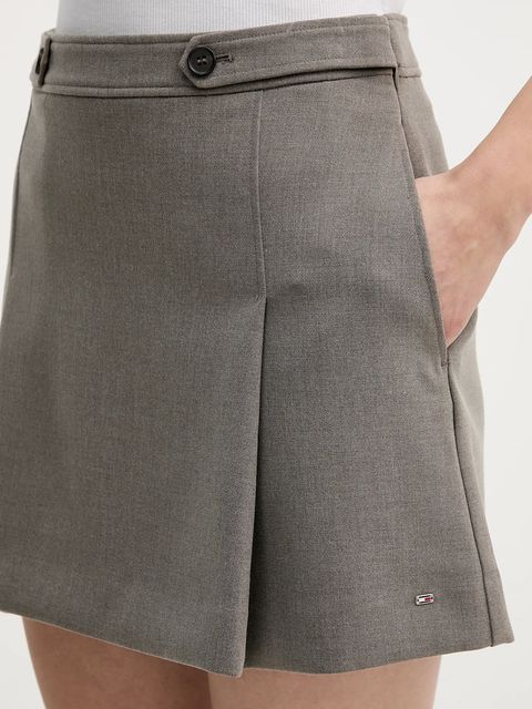 Tommy Hilfiger spódnica kolor brązowy mini rozkloszowana WW0WW47788