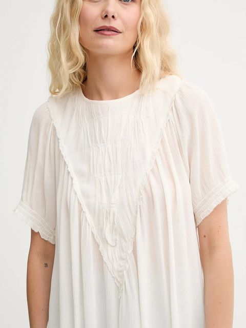 MUNTHE bluzka PERILLA damska kolor beżowy gładka 252100025231