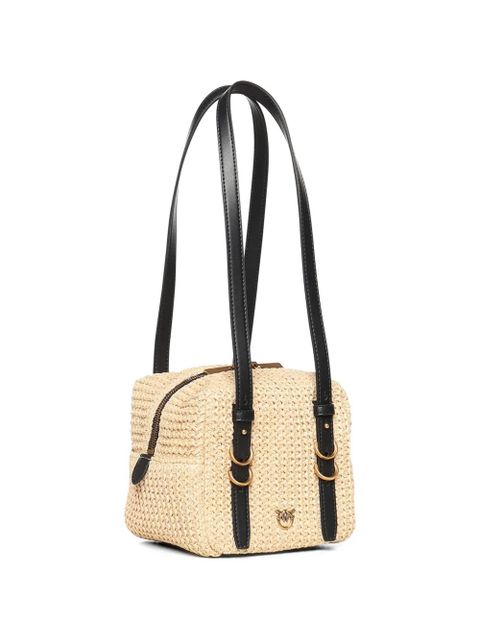 PINKO small logo-plaque shoulder bag - Neutrals