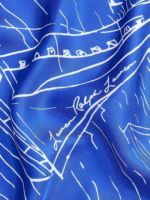 Lauren Ralph Lauren landscape-print scarf - Blue - zdjęcie produktu nr 2