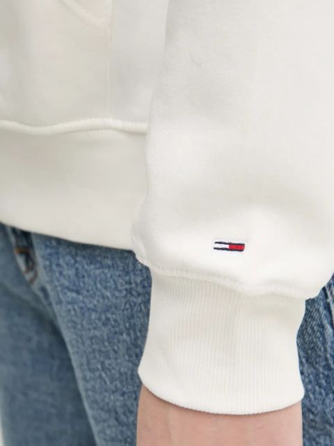 Tommy Jeans bluza damska kolor beżowy z kapturem z nadrukiem DW0DW20170