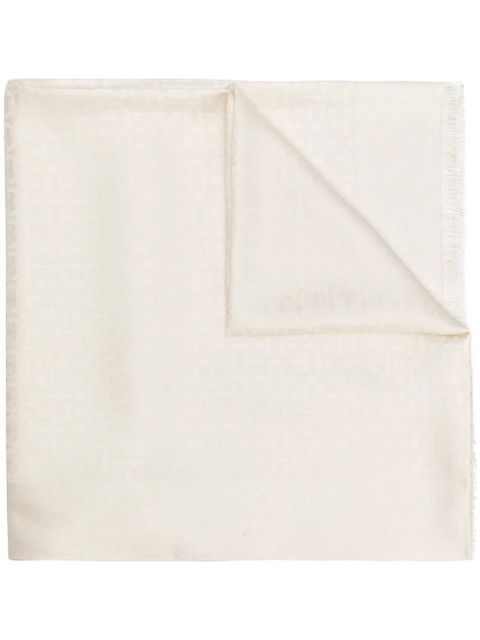 Ferragamo jacquard Gancini shawl - White - zdjęcie produktu nr 1