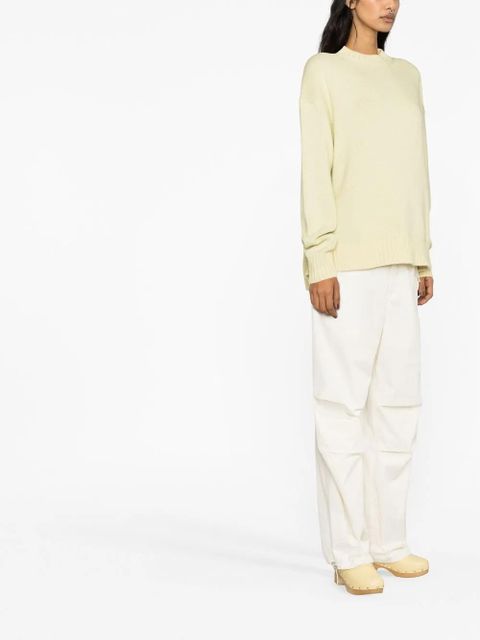 Jil Sander cashmere-cotton crewneck jumper - Green
