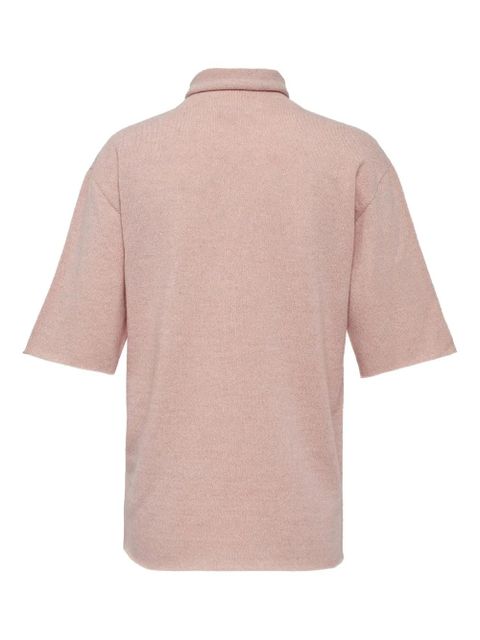 Jil Sander mock-neck cashmere T-shirt - Pink - zdjęcie produktu nr 2