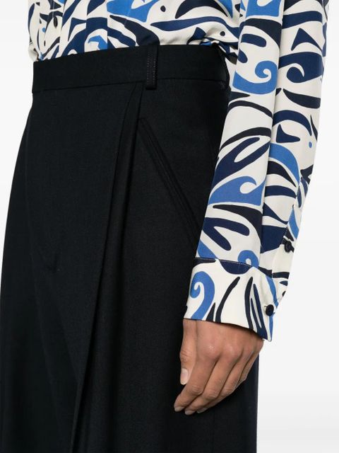 Victoria Beckham pleat-detailing wide-leg trousers - Blue
