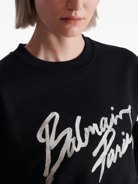Balmain printed cotton sweatshirt - Black