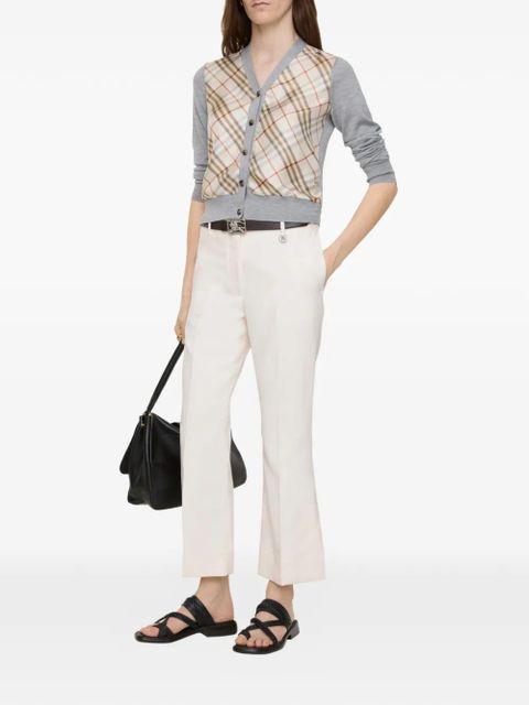 Burberry cropped wool flared trousers - Neutrals - zdjęcie produktu nr 2
