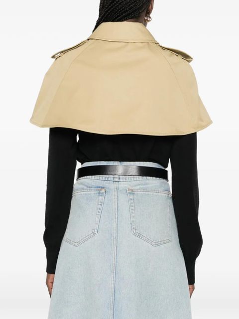 Burberry collared buttoned cropped jacket - Neutrals