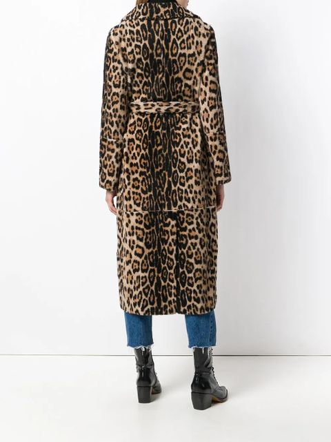 Yves Salomon leopard print fur coat - Neutrals
