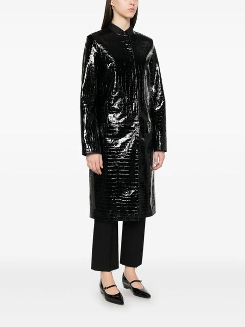 TOTEME crocodile-embossed coat - Black