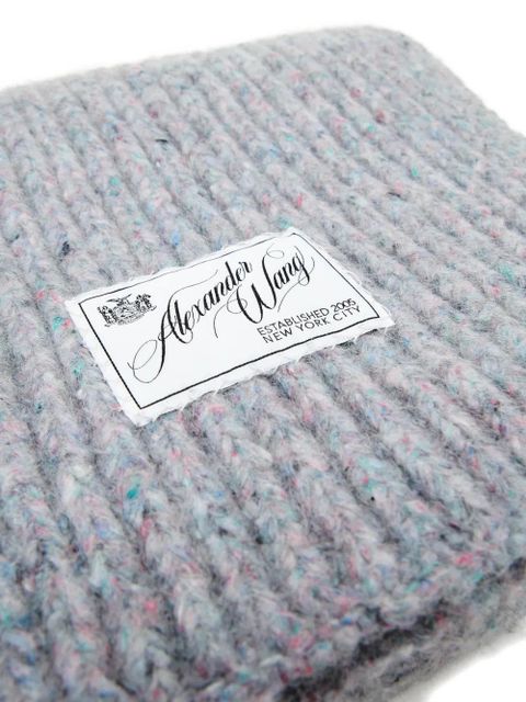 Alexander Wang speckled-knit scarf - Grey