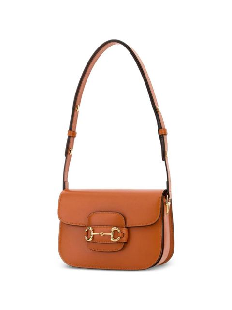 Gucci small horsebit 1955 leather shoulder bag - Orange