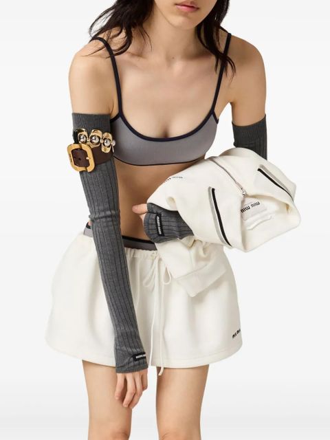 Miu Miu cotton-jersey mini skirt - White - zdjęcie produktu nr 2