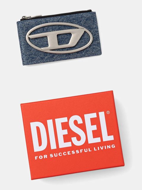 Diesel portfel 1DR 1DR CARD HOLDER III damski kolor niebieski X10270.P1730