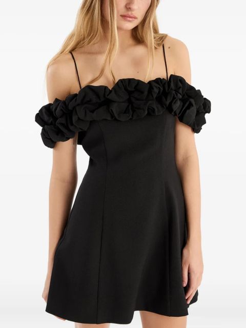 ROTATE BIRGER CHRISTENSEN off-shoulder ruffled mini dress - Black