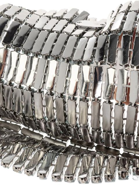 Self-Portrait mini bow-embellishment clutch bag - Silver