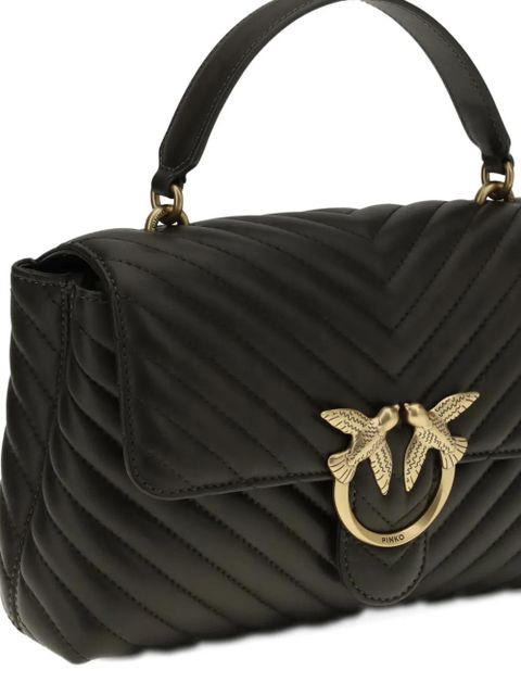 PINKO Love chevron tote bag - Green