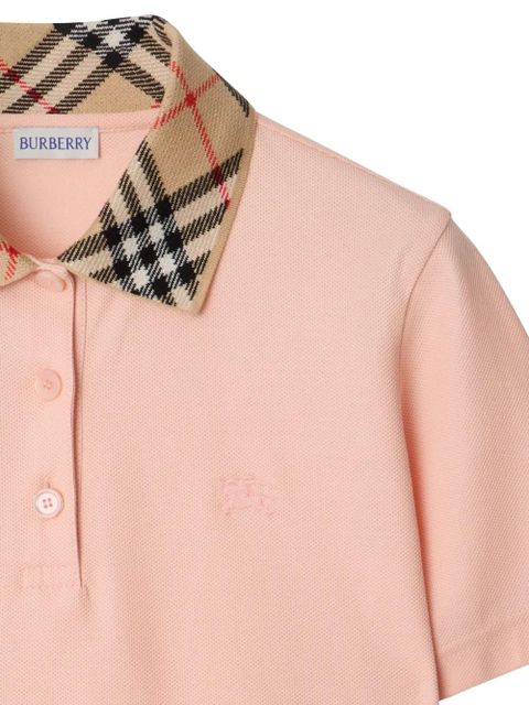 Burberry check cotton polo top - Pink