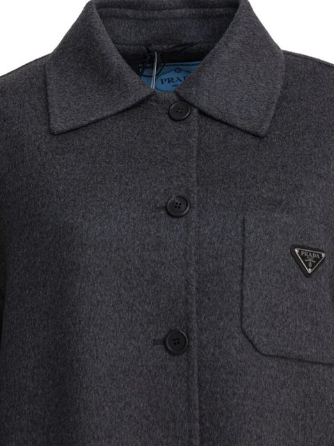 Prada double-breasted patch-pocket jacket - Grey