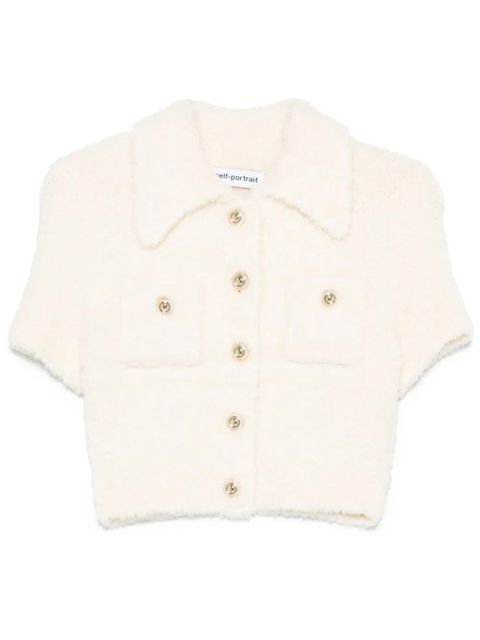 Self-Portrait textured-finish top - Neutrals - zdjęcie produktu nr 1