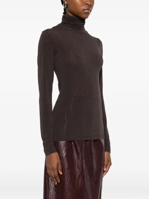 SOLOTRE long-sleeve roll-neck sweater - Brown