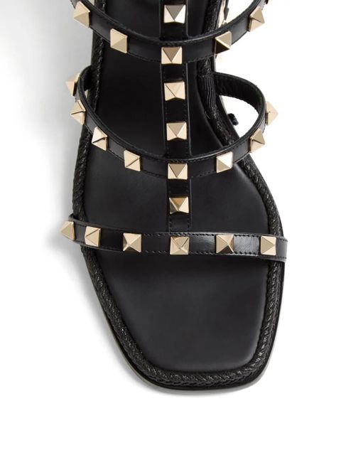 Valentino Garavani 80mm Rockstud wedge sandals - Black
