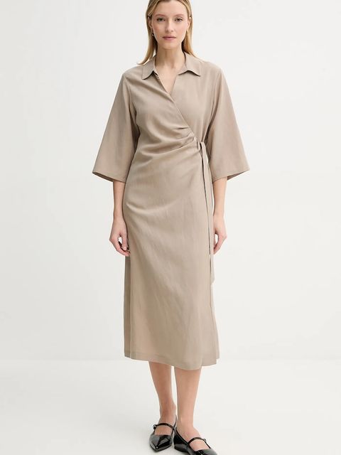 Samsoe Samsoe sukienka z domieszką lnu SAHANI - zdjęcie produktu nr 1