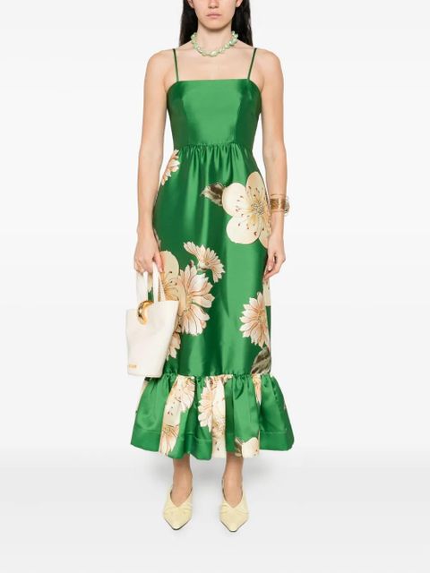 ALEMAIS floral-print midi dress - Green