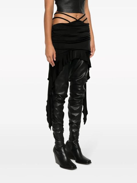 MISBHV cut-out asymmetric ruched miniskirt - Black