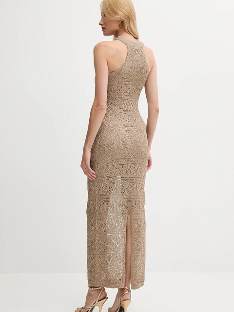 Guess sukienka CYNTHIA kolor beżowy maxi dopasowana W5YK48 Z37G0