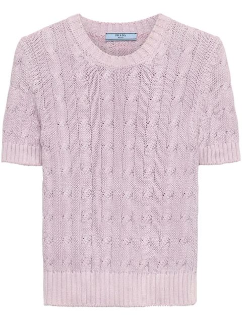 Prada crew-neck cotton jumper - Purple - zdjęcie produktu nr 1