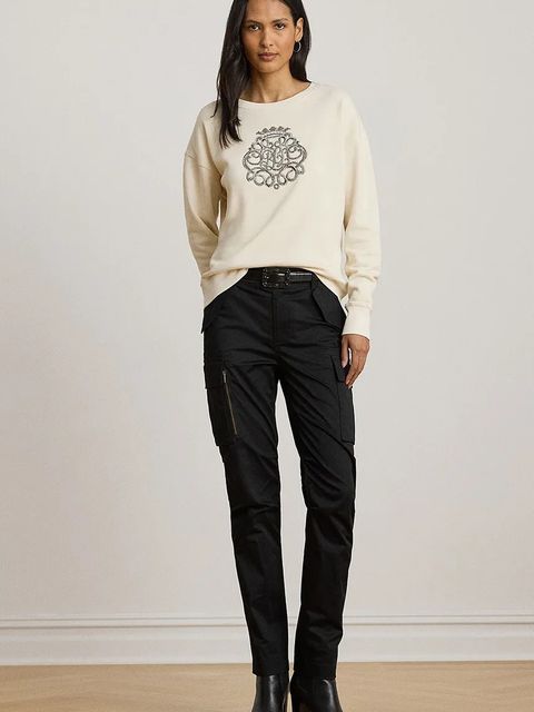 Lauren Ralph Lauren bluza damska kolor beżowy z aplikacją 200980210