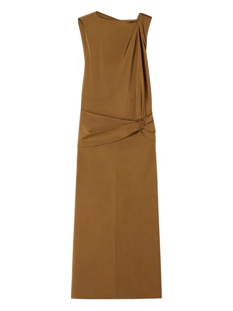Lanvin twisted-detail sleeveless midi dress - Brown - zdjęcie produktu nr 1