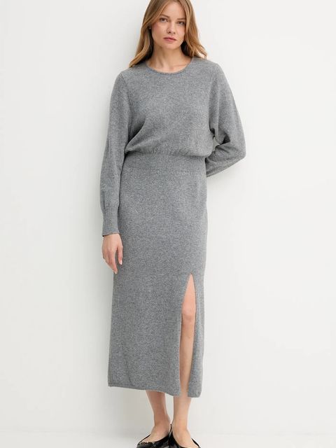 OUI sukienka z wełną kolor szary maxi dopasowana 94484 - zdjęcie produktu nr 2