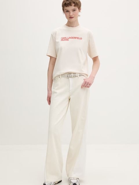 Karl Lagerfeld Jeans t-shirt damski bawełniany - zdjęcie produktu nr 1