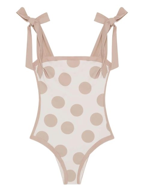 Simkhai polka-dot tie-detail swimsuit - Neutrals - zdjęcie produktu nr 1