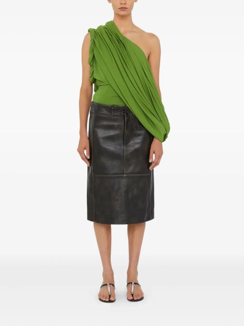 Christopher Esber burnished leather panelled skirt - Black - zdjęcie produktu nr 1