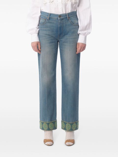 Valentino Garavani jacquard-trim jeans - Blue - zdjęcie produktu nr 2