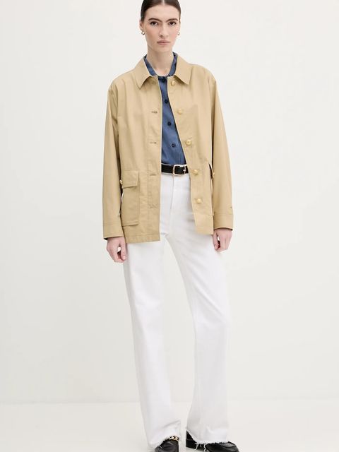 Tommy Hilfiger kurtka kolor beżowy przejściowa WW0WW45620