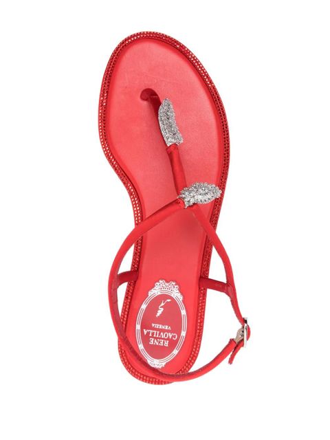 René Caovilla Katy crystal-embellished sandals - Red