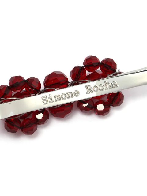 Simone Rocha flower beaded hair clip - Red