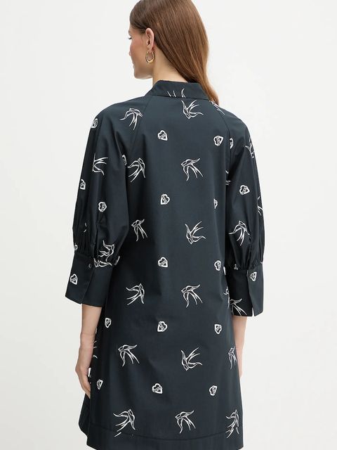 Pinko sukienka bawełniana kolor czarny mini prosta 105476 A2QA