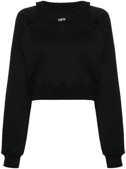 Off-White cropped layered sweatshirt - Black - zdjęcie produktu nr 1