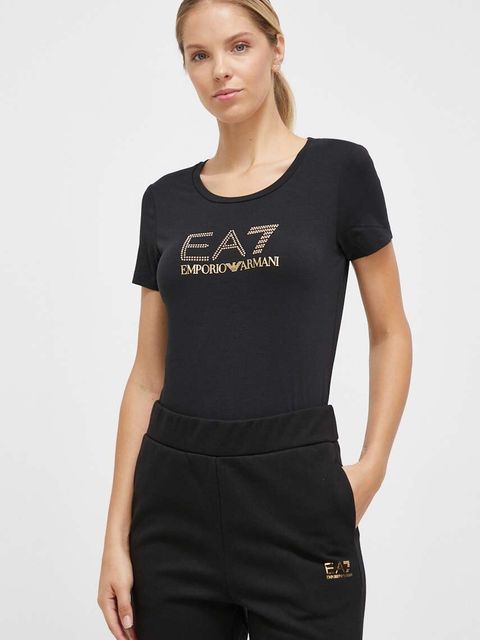 EA7 Emporio Armani t-shirt damski kolor czarny - zdjęcie produktu nr 2